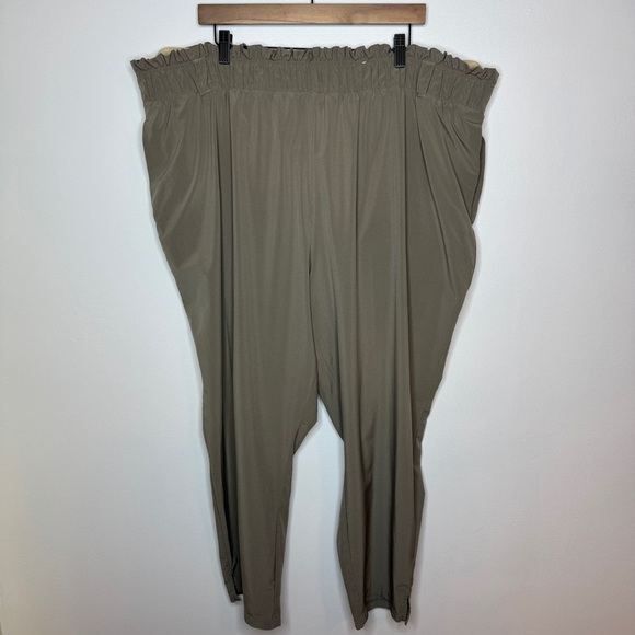 Paper Bag Waist Olive Green Pants - Picture 2 of 6